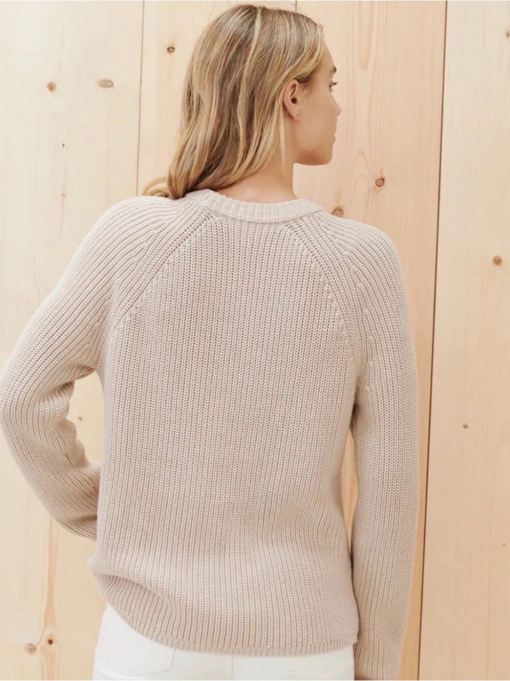 JENNI KAYNE Cotton Fisherman Sweater -Size L - Picture 4 of 5